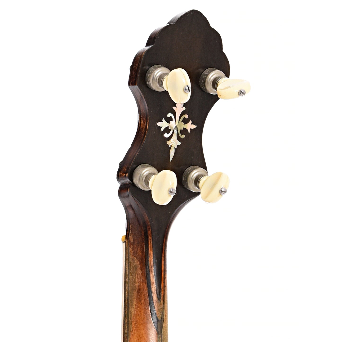 Back headstock of Bacon Professional FF2 Special Openback Banjo (c.1920)