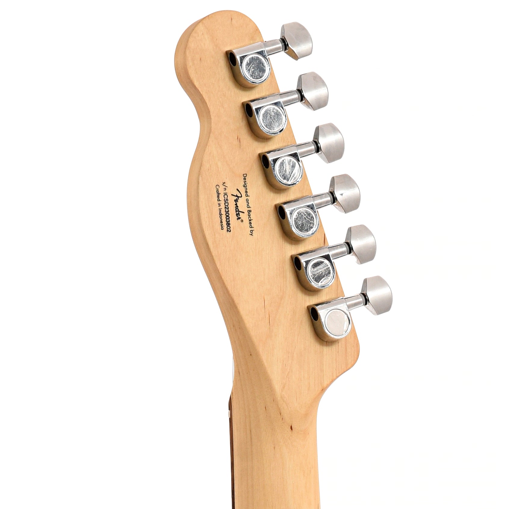 Back headstock of Squier Sonic Telecaster, Torino Red