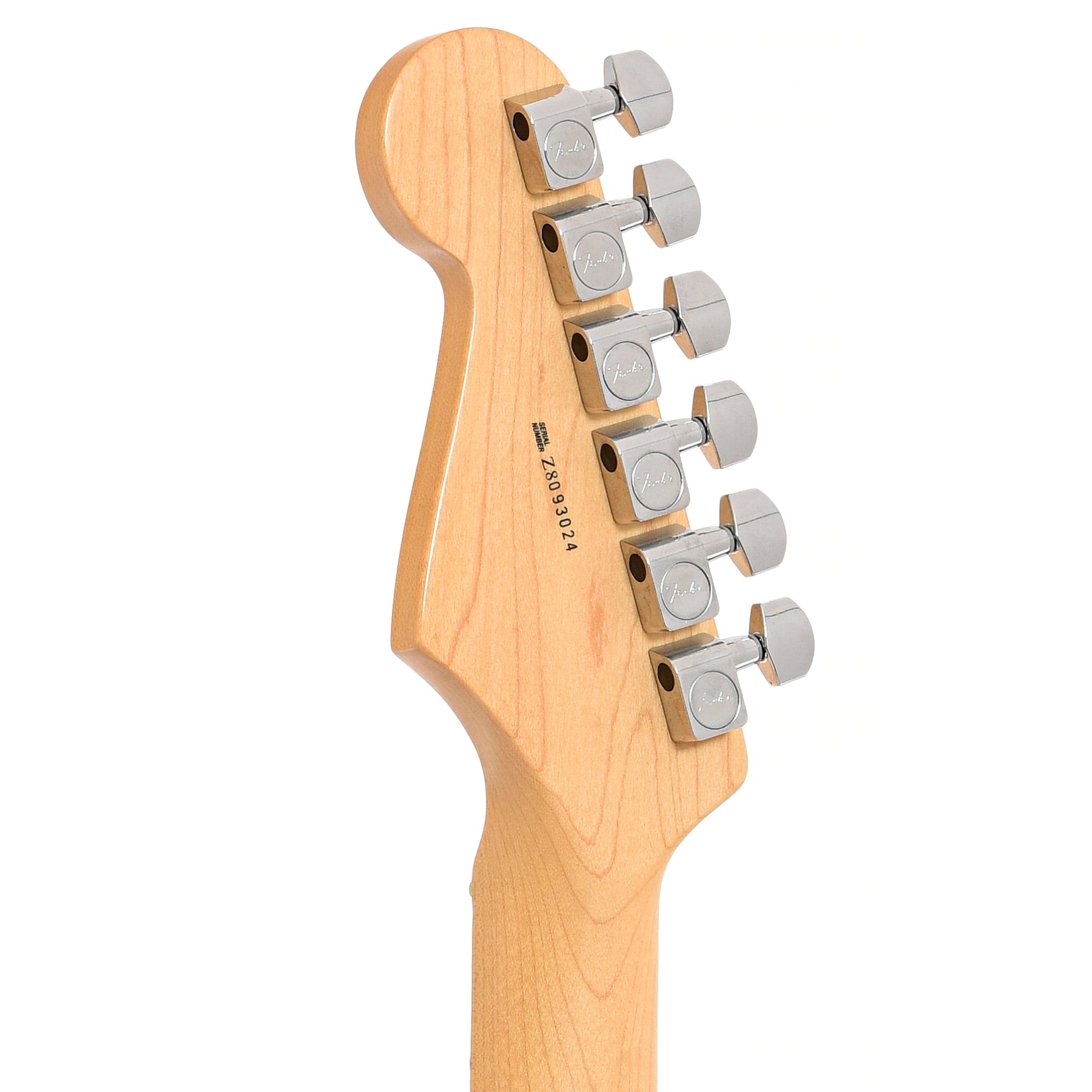 Back headstock of Fender New American Standard Stratocaster
