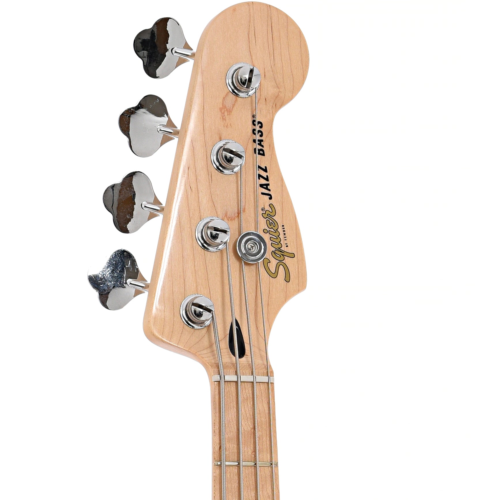 Front headstock of Squier Affinity Jazz Bass