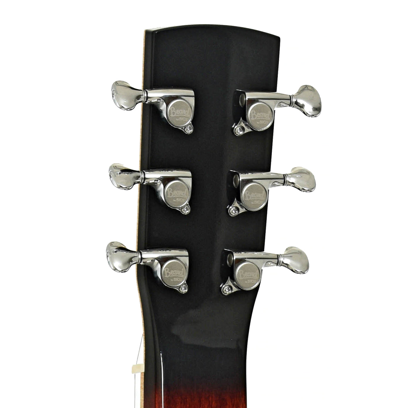 Headstock of Beard "Mike Auldridge" MA-6 Squareneck Resonator Guitar Scarlet Sunburst