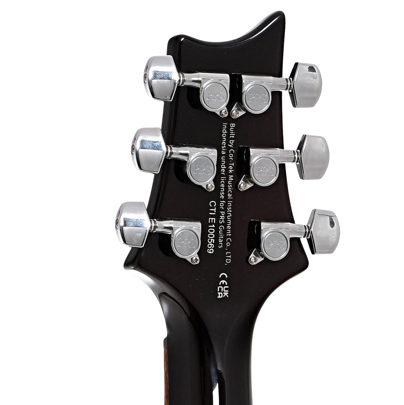 Back headstock of PRS SE DGT, McCarty Tobacco Sunburst