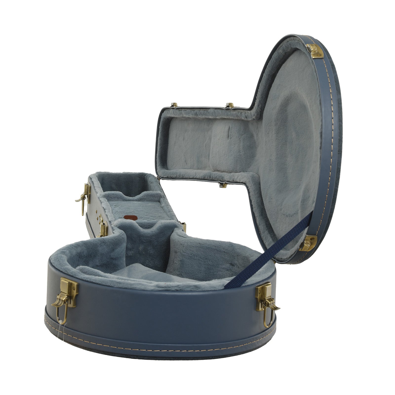 Image 3 of Crossrock Case Company Printed Leather Resonator Banjo Case, Smoke Blue