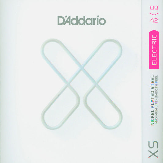 D'Addario XS Super Light Nickel Plated Electric Guitar Strings, Two Pack, Front 1