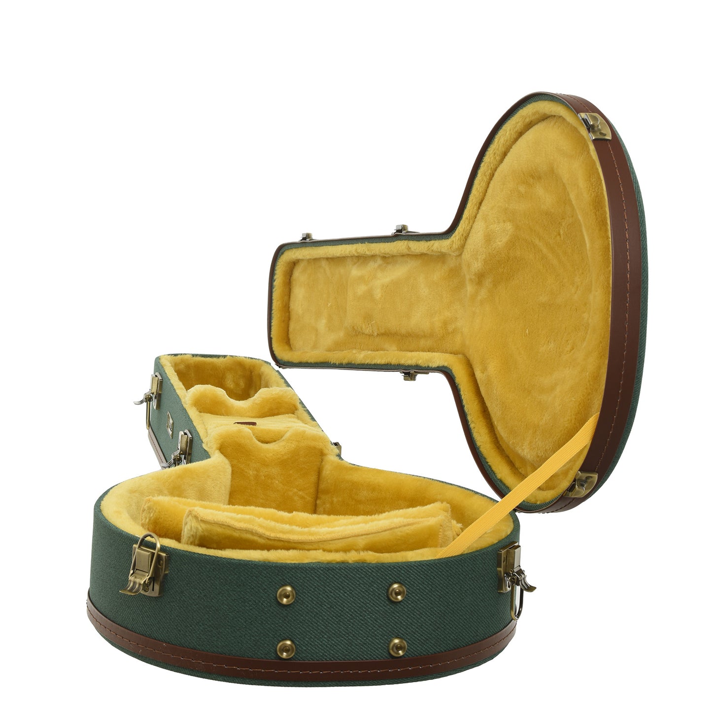 Image 3 of Crossrock Case Company Hardshell Resonator Banjo Case, Malachite Blue