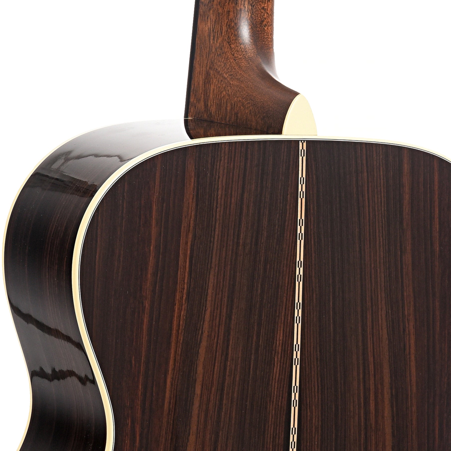 Neckjoint of Martin Custom Herringbone 28-Style OM Guitar & Case, Thinner Adirondack Top