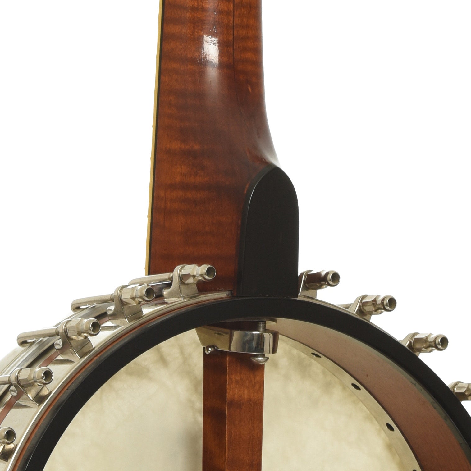 neck joint of Mike Ramsey Tubaphone No.3 Open Back Banjo
