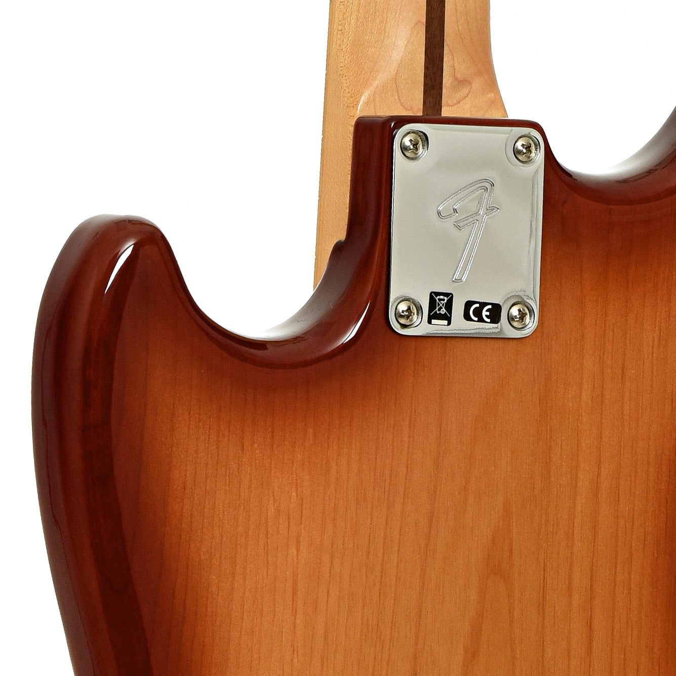 Neck joint of Fender Player Mustang PJ Electric Bass