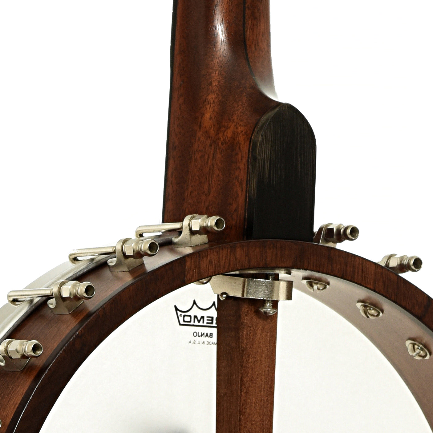 Neck joint of Bart Reiter Round Peak Open Back Banjo