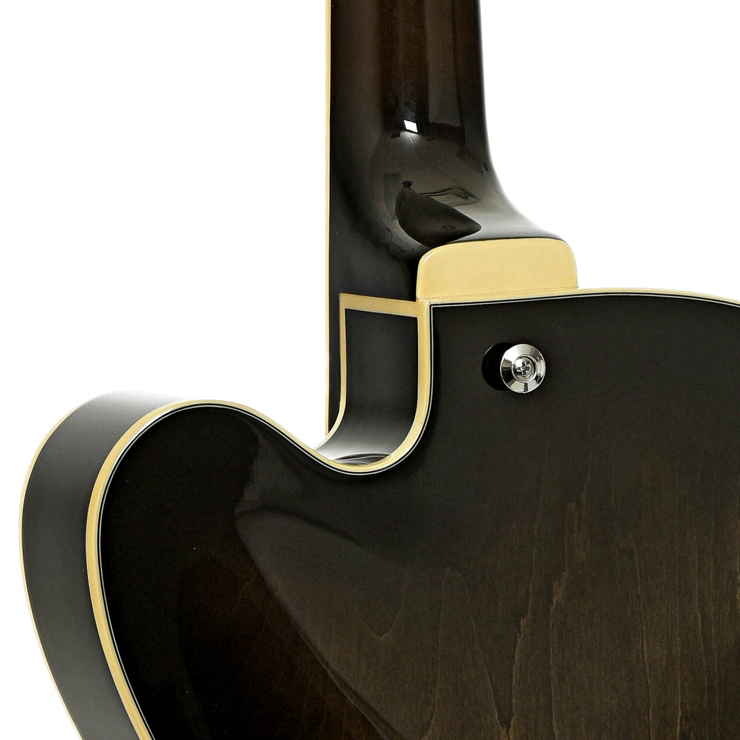 Neck joint of Ibanez Artcore AFB200 Hollowbody Electric Bass Guitar, Transparent Black Sunburst