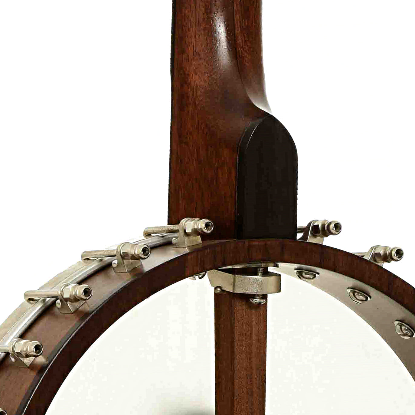 Neck joint of Bart Reiter Round Peak Open Back Banjo