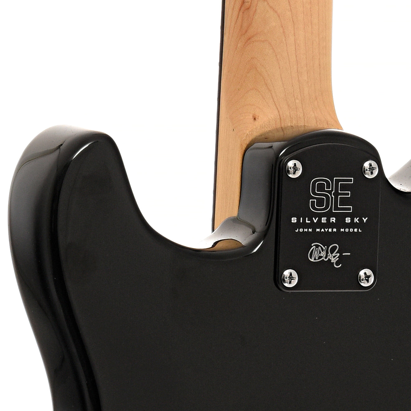 Neck joint of PRS SE Silver Sky Electric Guitar, Piano Black