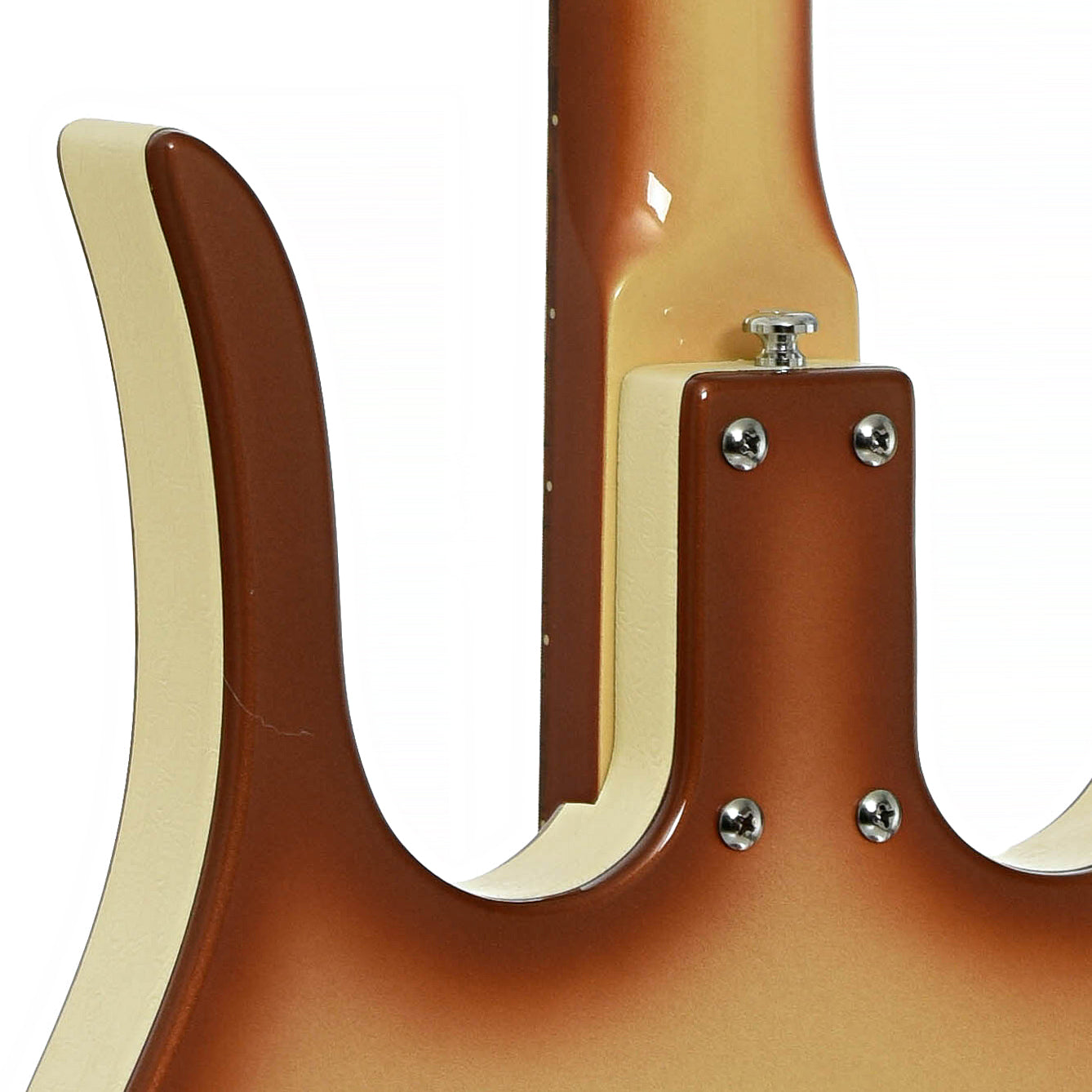 Neck joint of Danelectro Longhorn 6-String Electric Bass LH