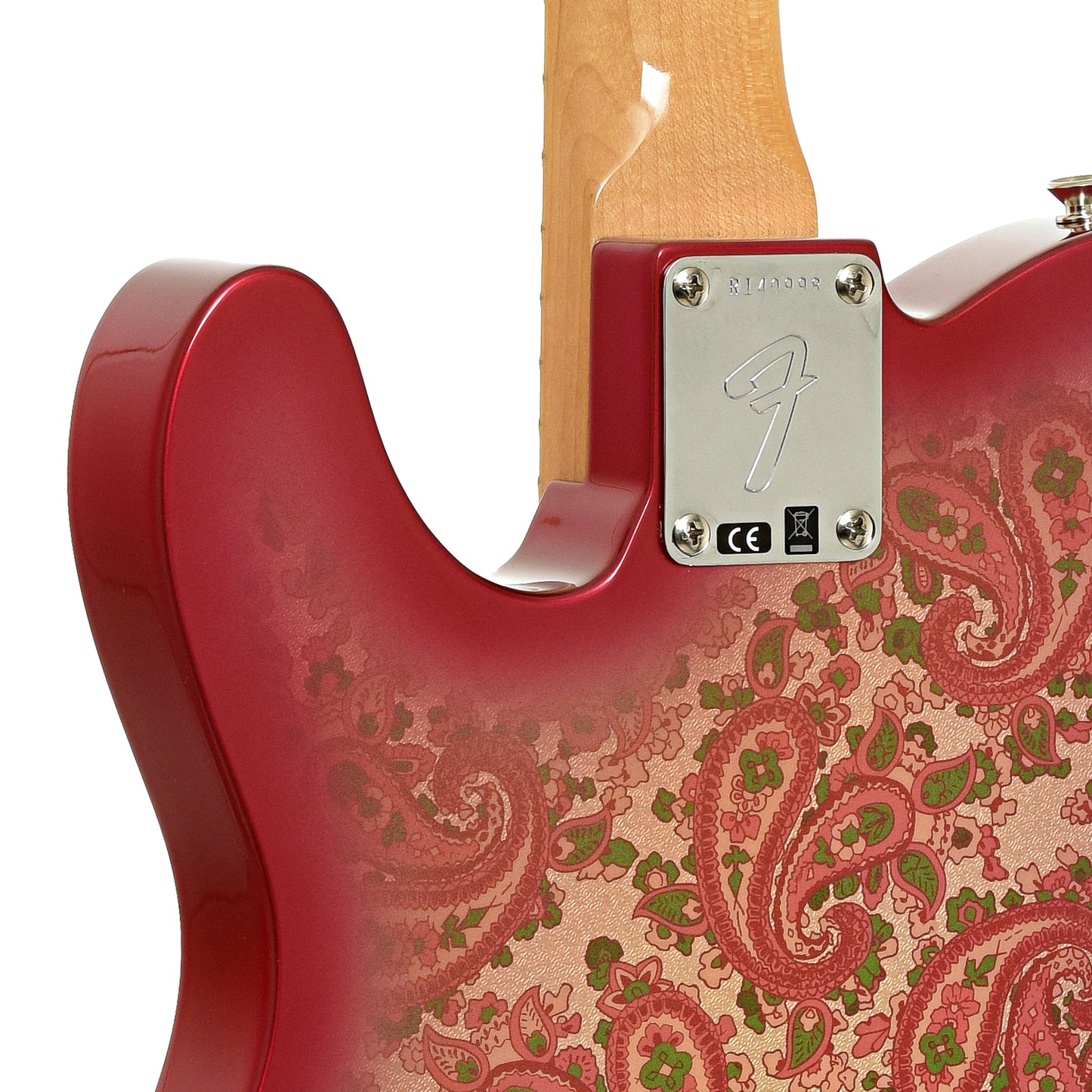 Neck joint of Fender Vintage Custom '68 Paisley Telecaster NOS Electric Guitar