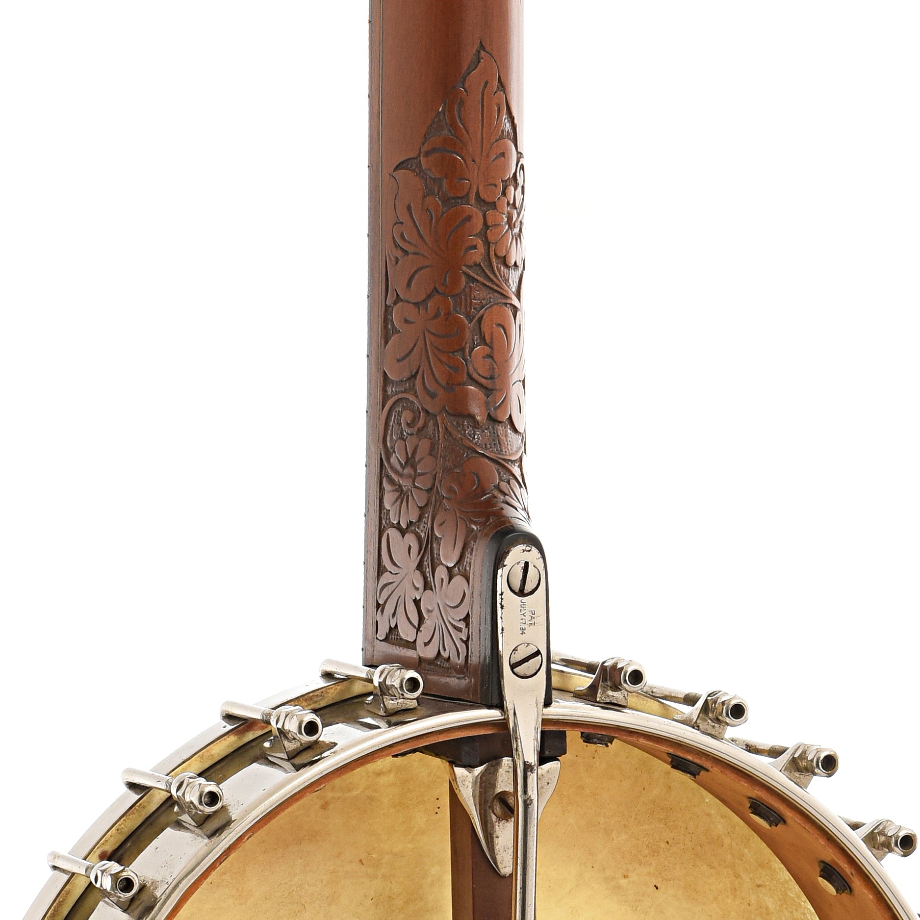Nek joint of S.S. Stewart Special Thoroughbred Open Back Banjo (c.1890)