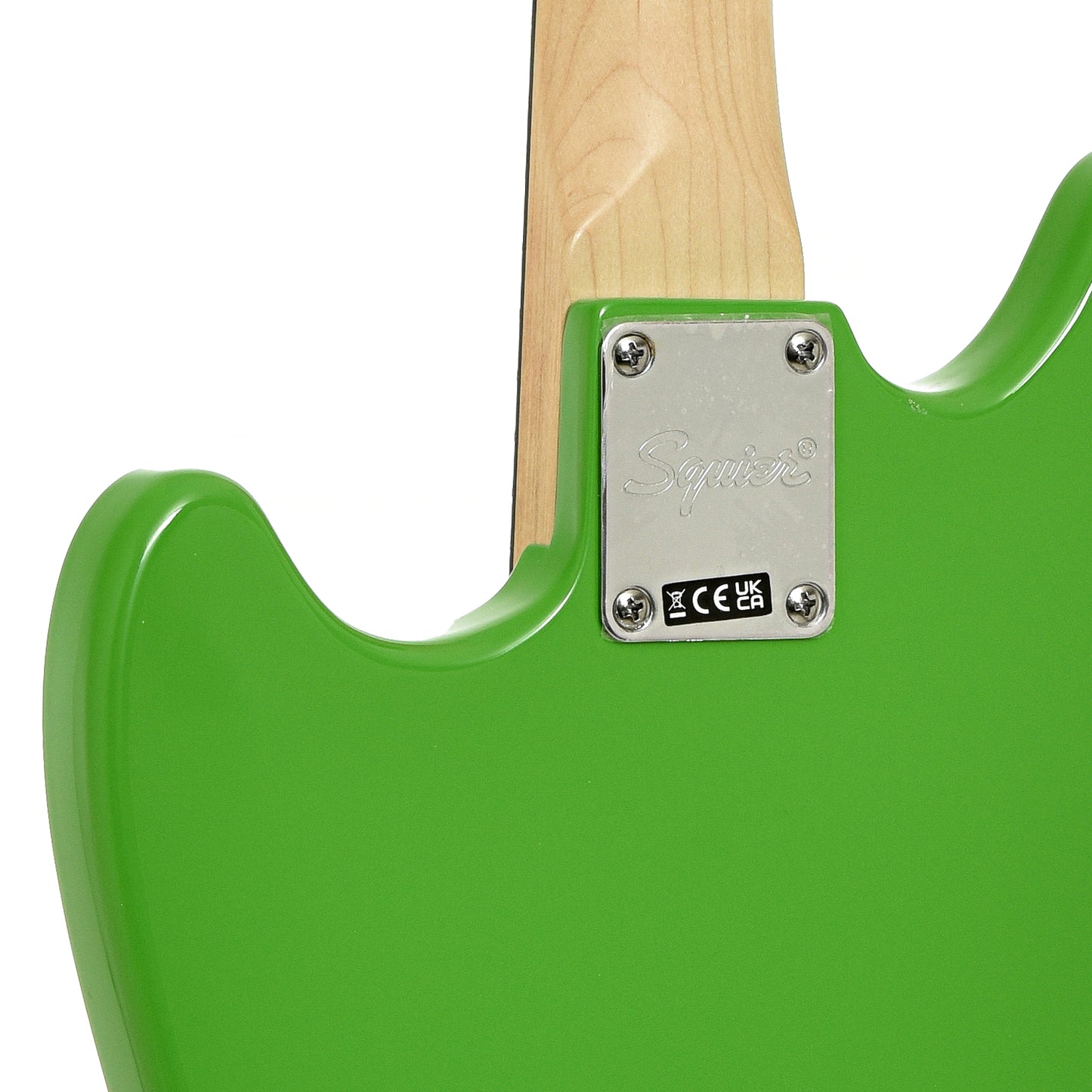 Neck joint of Squier Sonic Mustang Electric Guitar