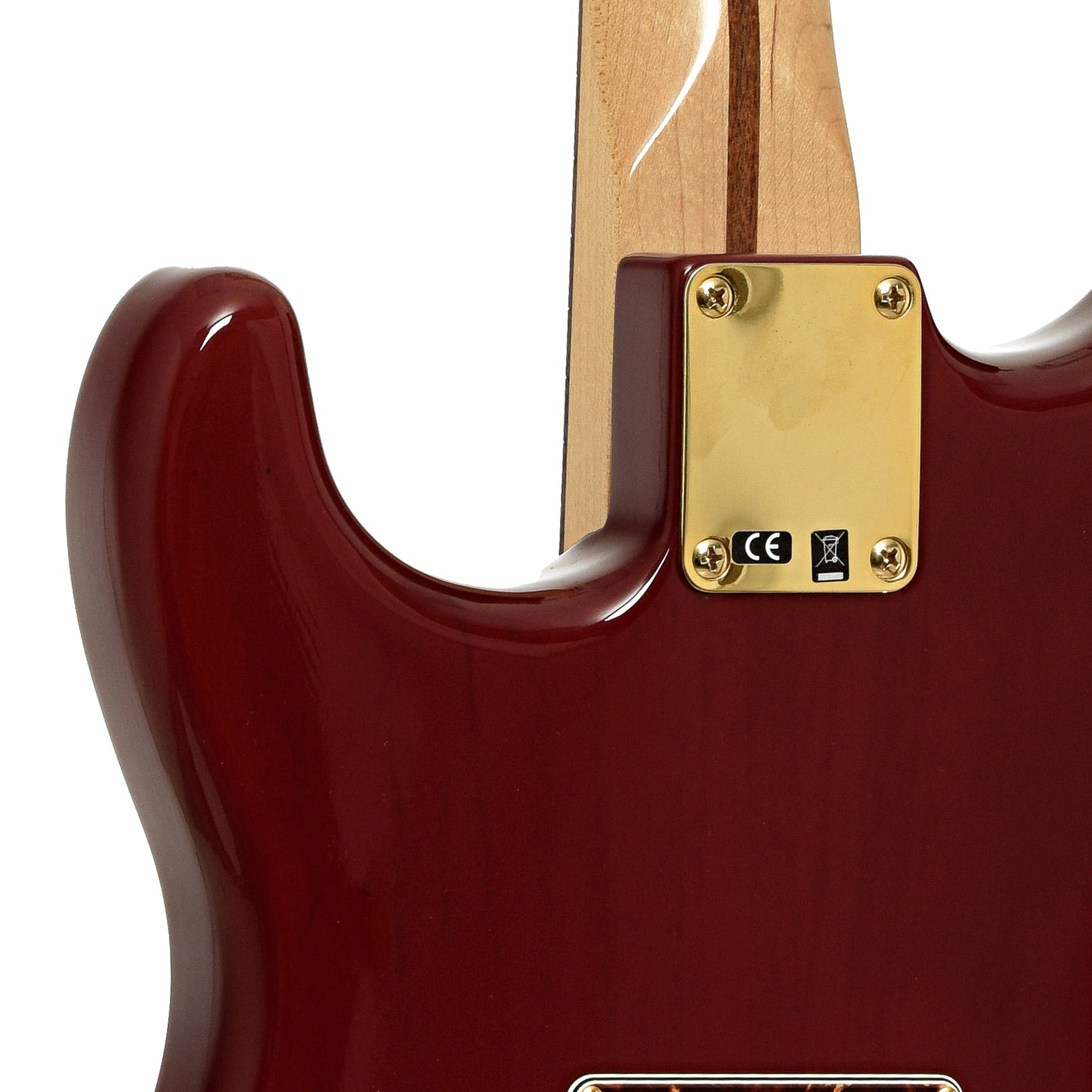 Neck joint of Fender Deluxe Player Stratocaster Electric Guitar 