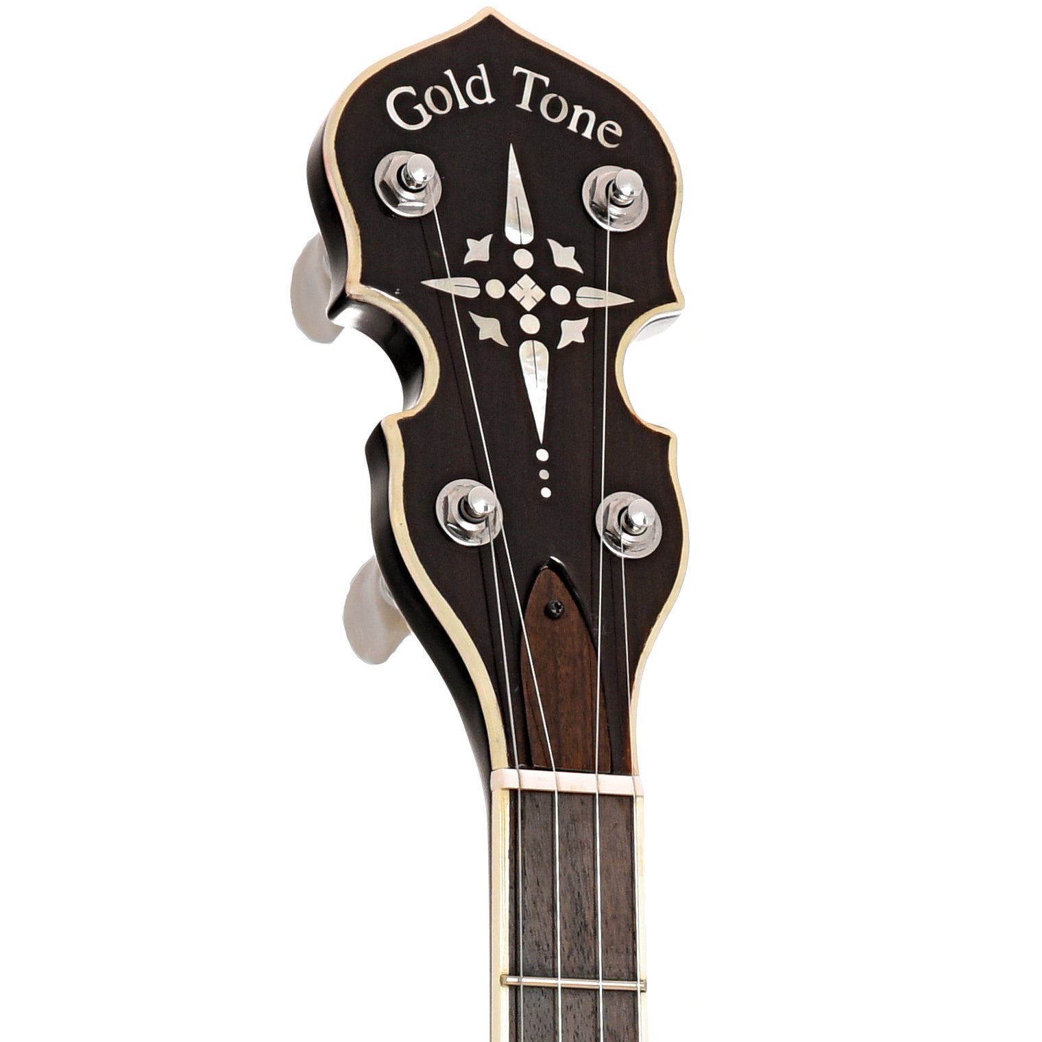 Front headstock of Gold Tone BG-150F Resonator Banjo