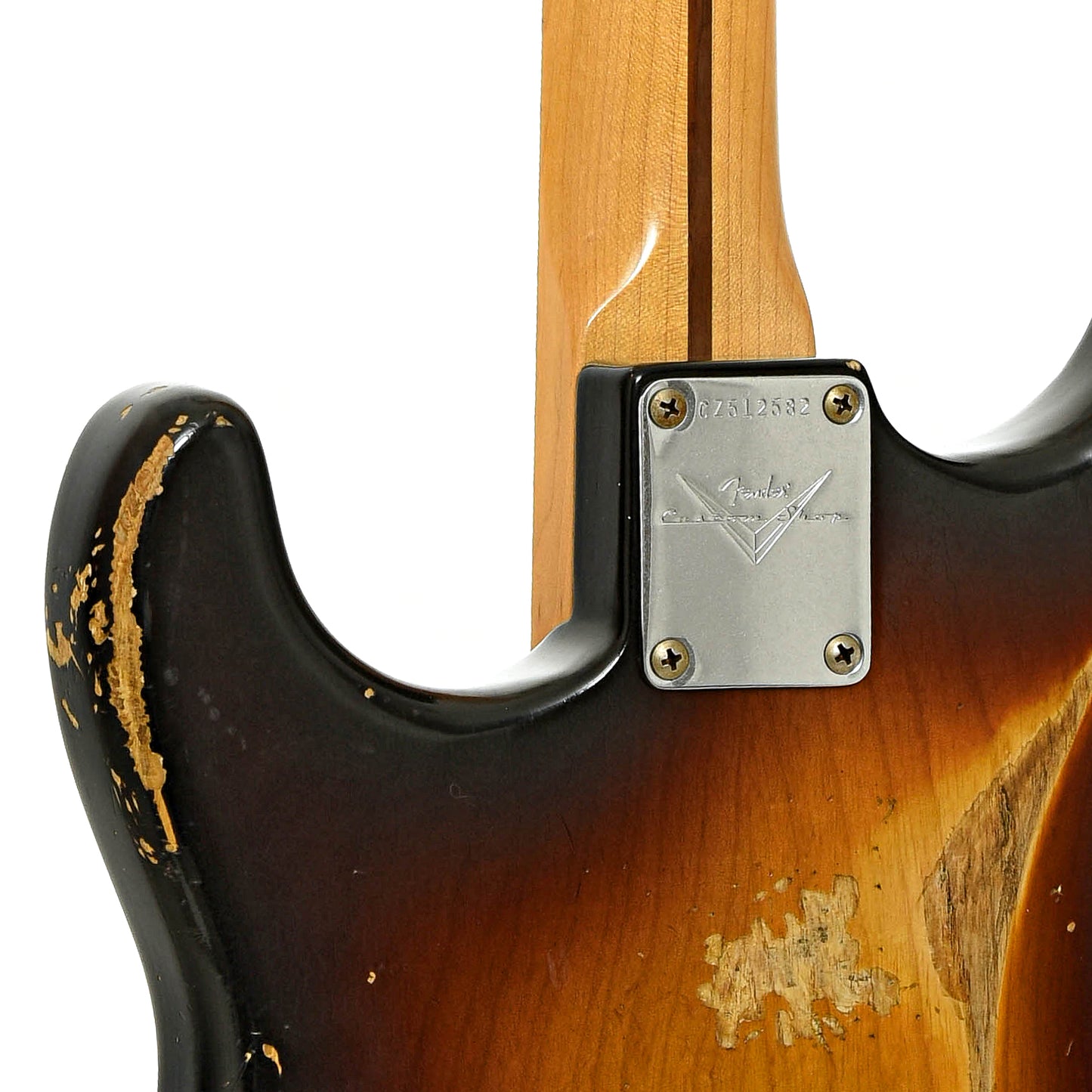 Neck joint of Fender Masterbuilt '55 Relic Stratocaster Electric Guitar 