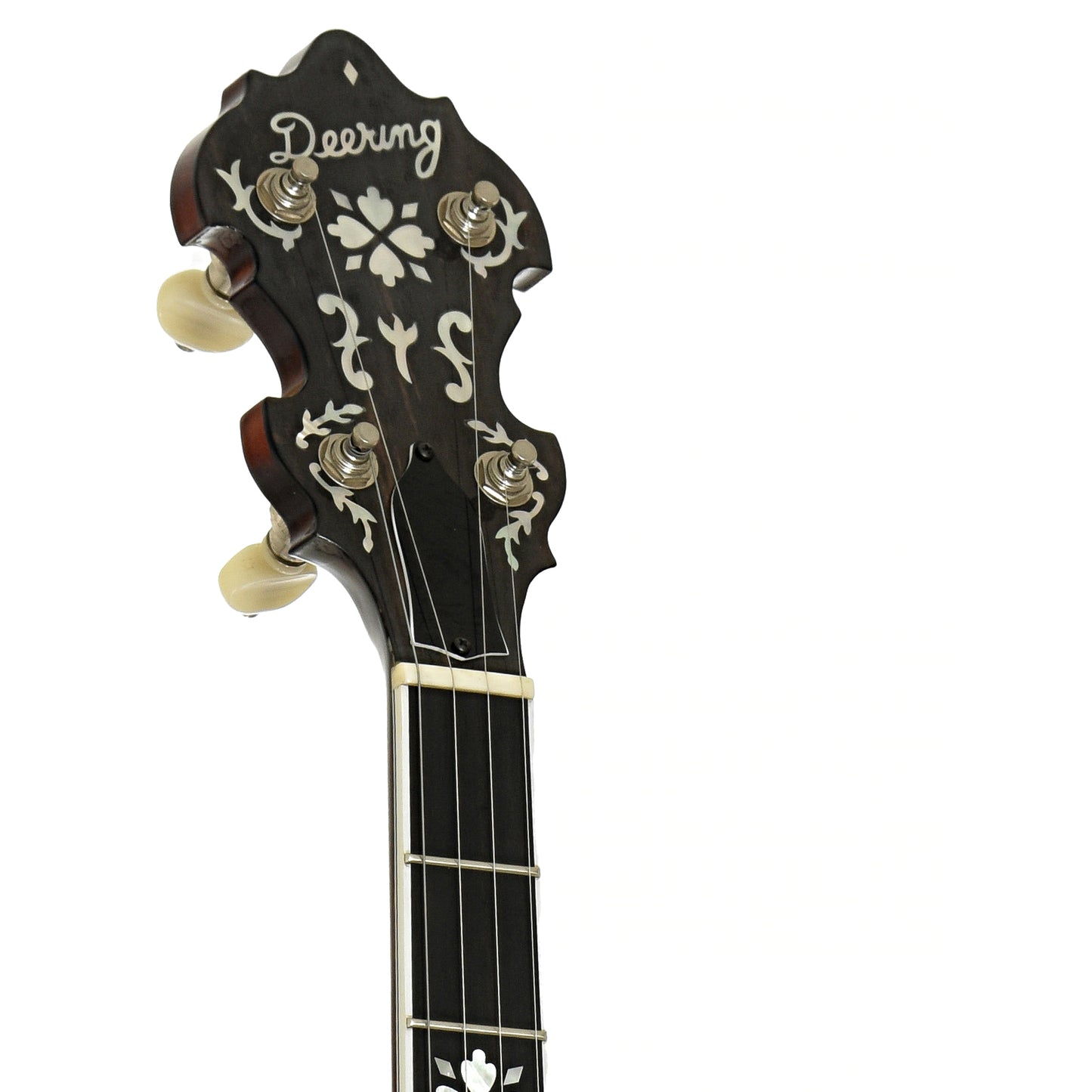Headstock of Deering Golden Era Resonator Banjo 