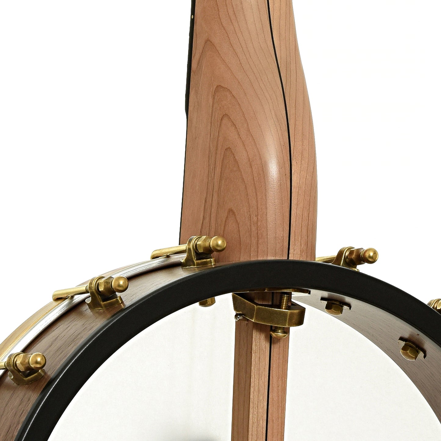 Neck joint of Pisgah Roscoe 12" Lefthanded Openback Banjo