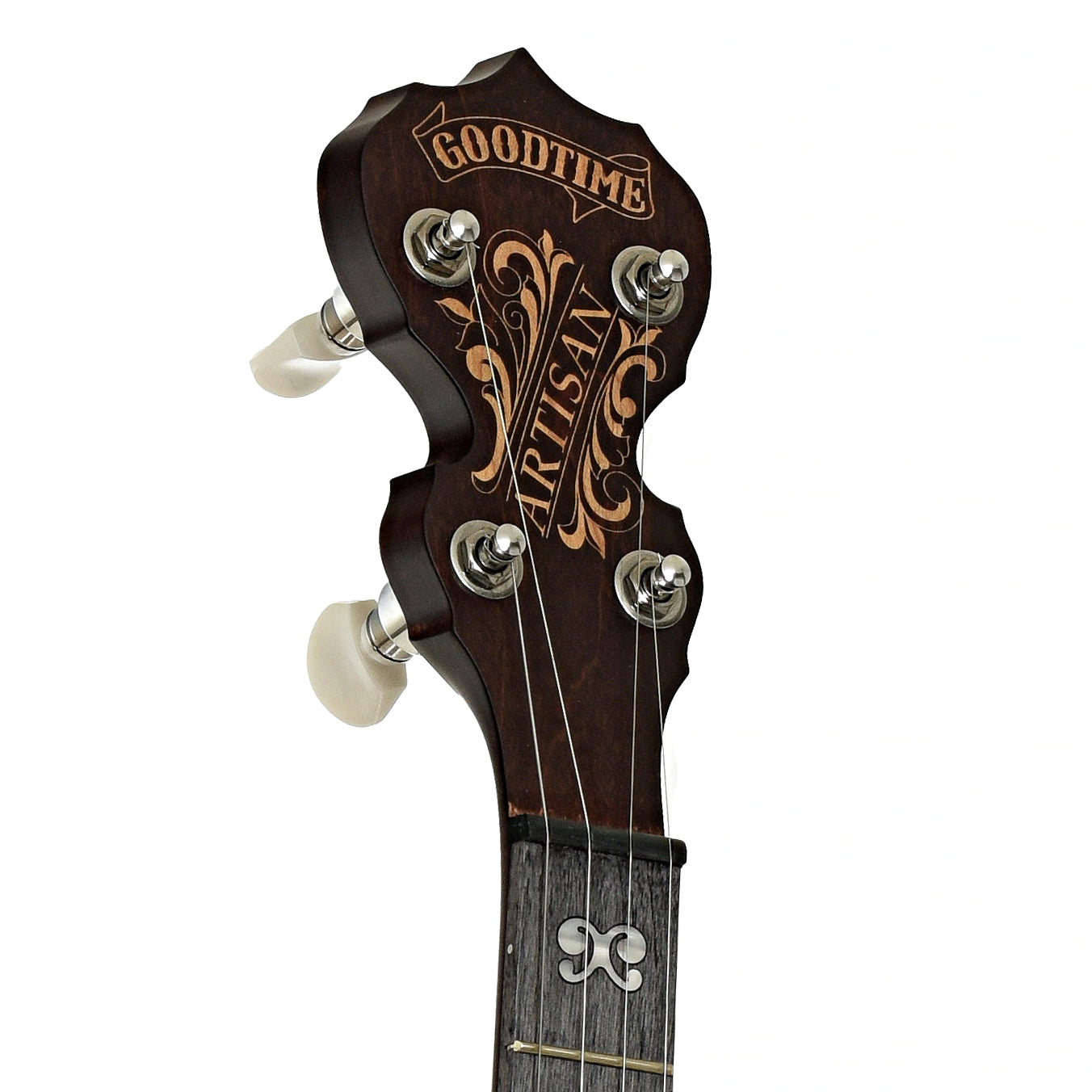 Headstock of Deering Artisan Goodtime 2 Resonator Banjo