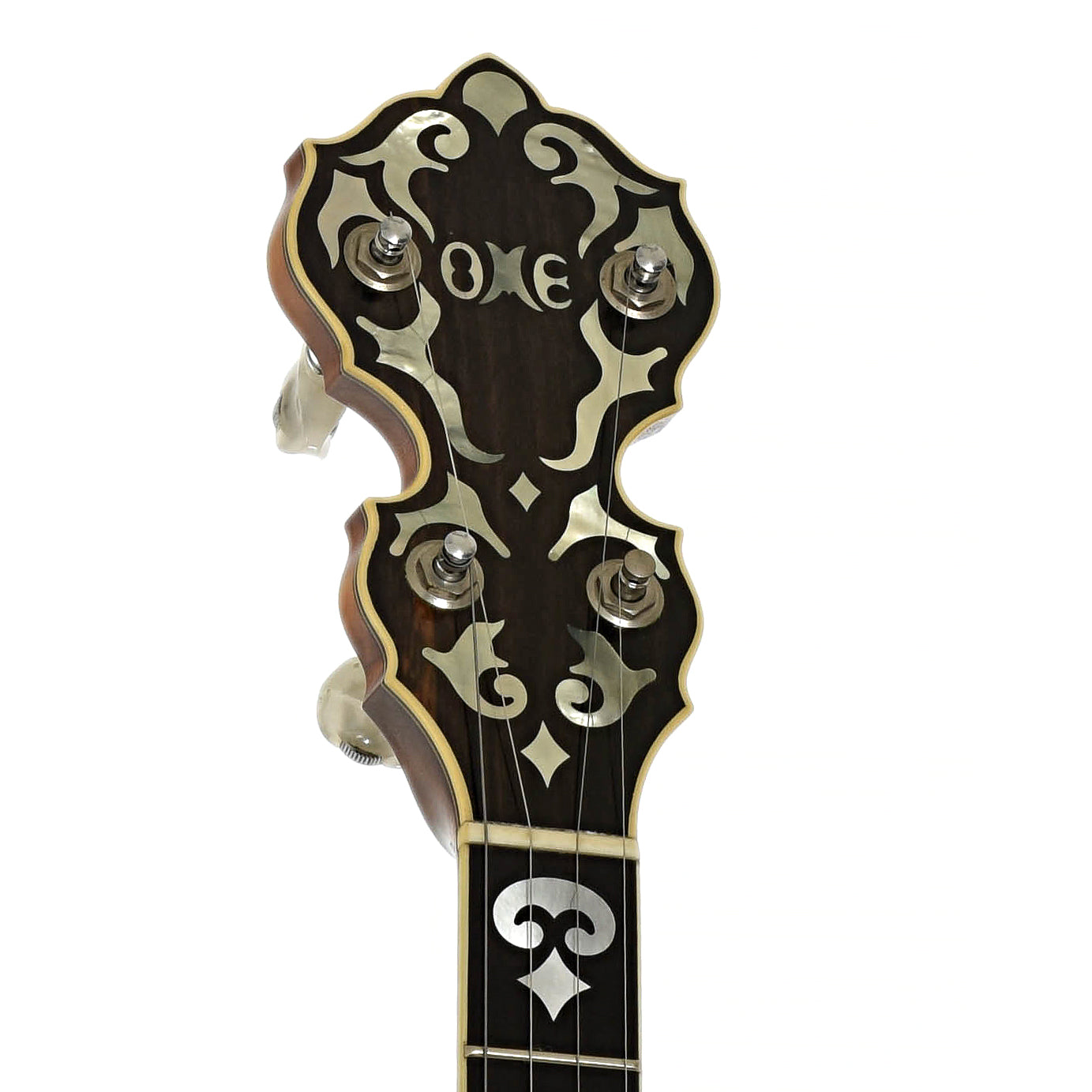 Headstock of Ome Juggernaut Resonator Banjo