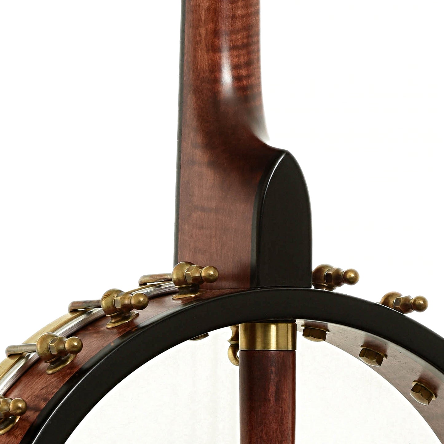 Neck joint of Ome Wicklow 12" Maple Tenor Open Back Banjo
