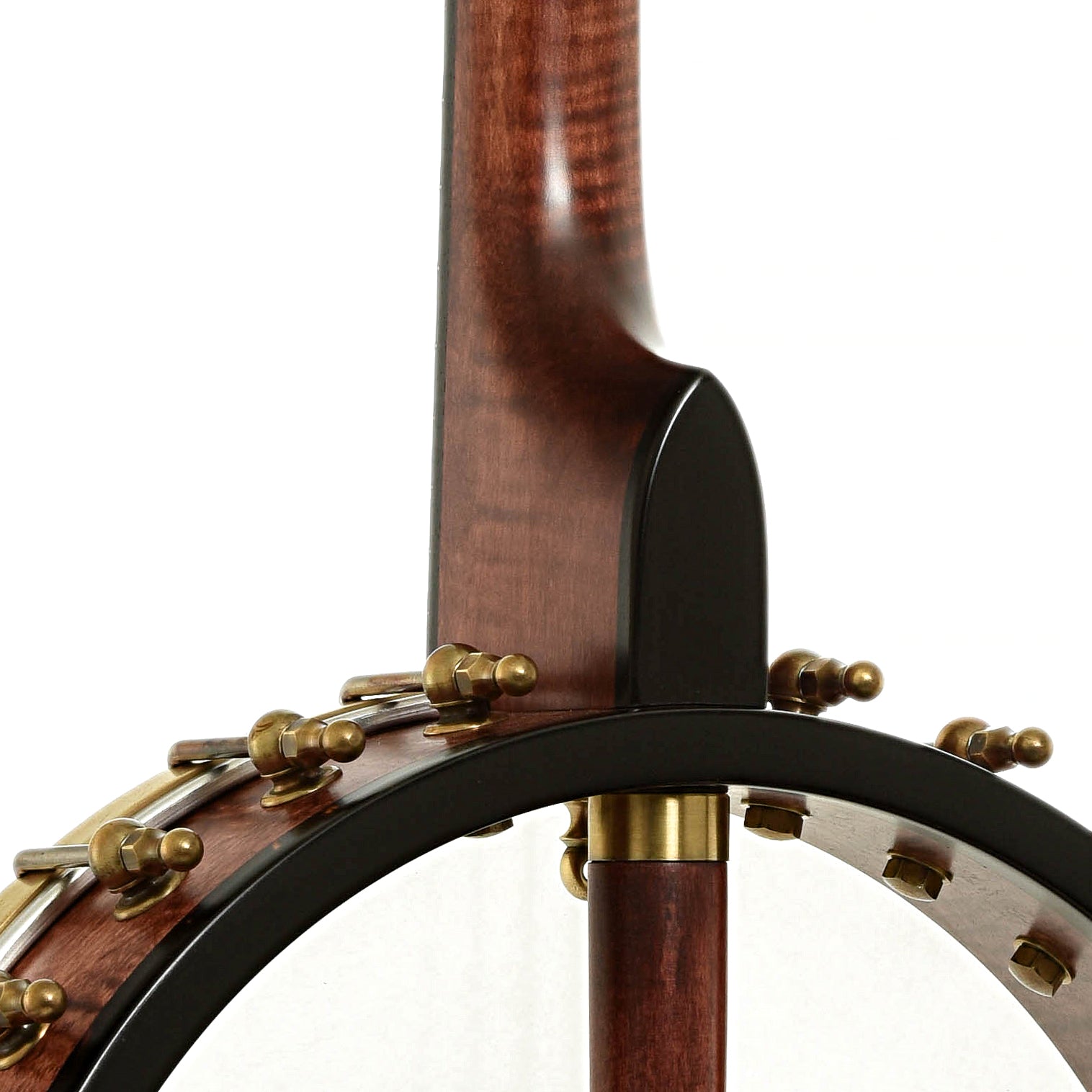 Neck joint of Ome Wicklow 12" Maple Tenor Open Back Banjo