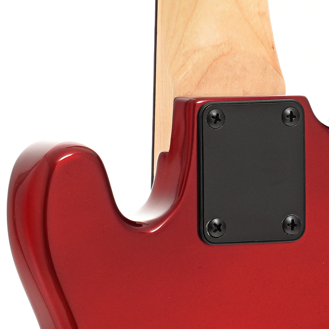 Neck joint of Kala Solid Body U-Bass, Candy Apple Red
