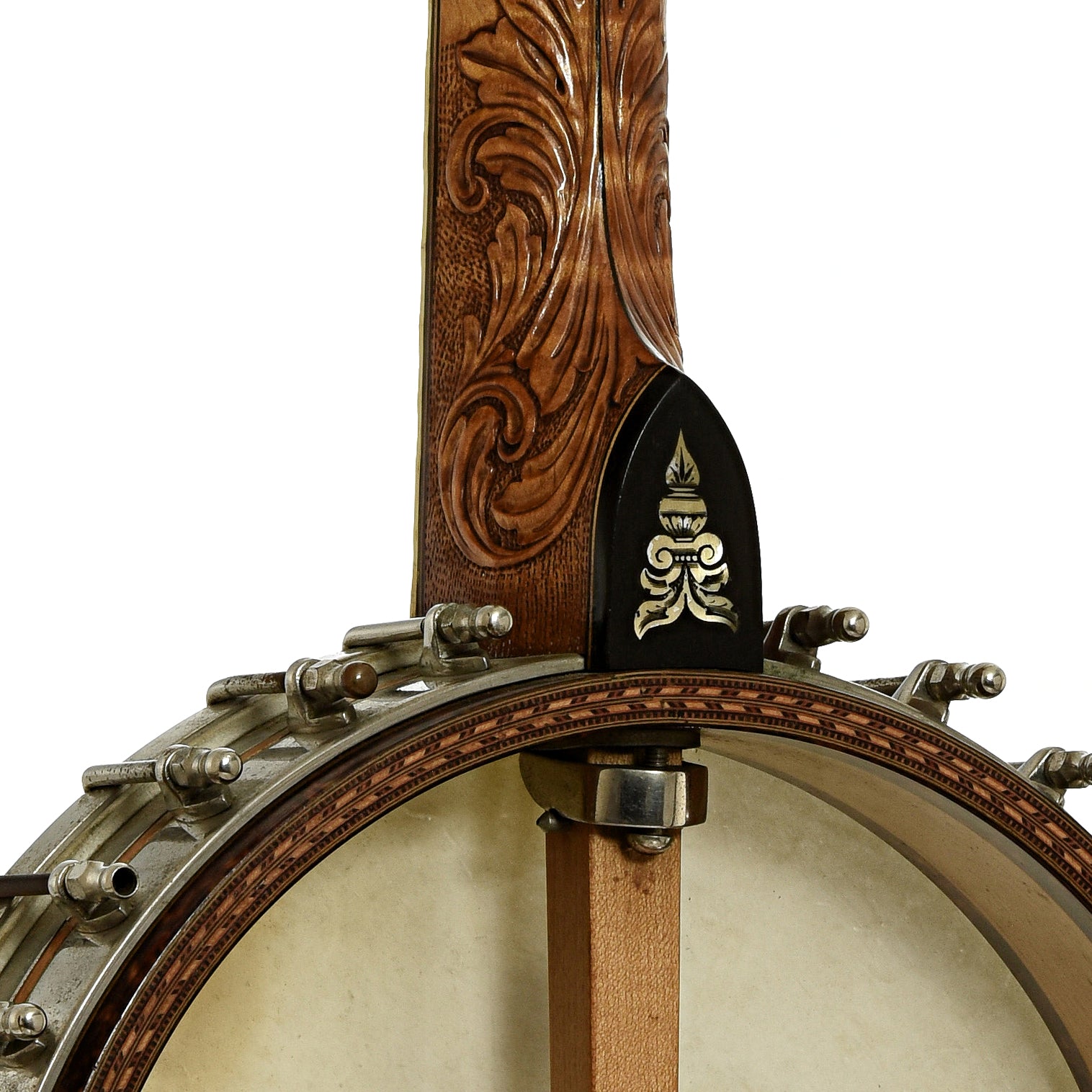 Neck joint of Fairbanks Whyte Laydie No.7 Open Back Banjo