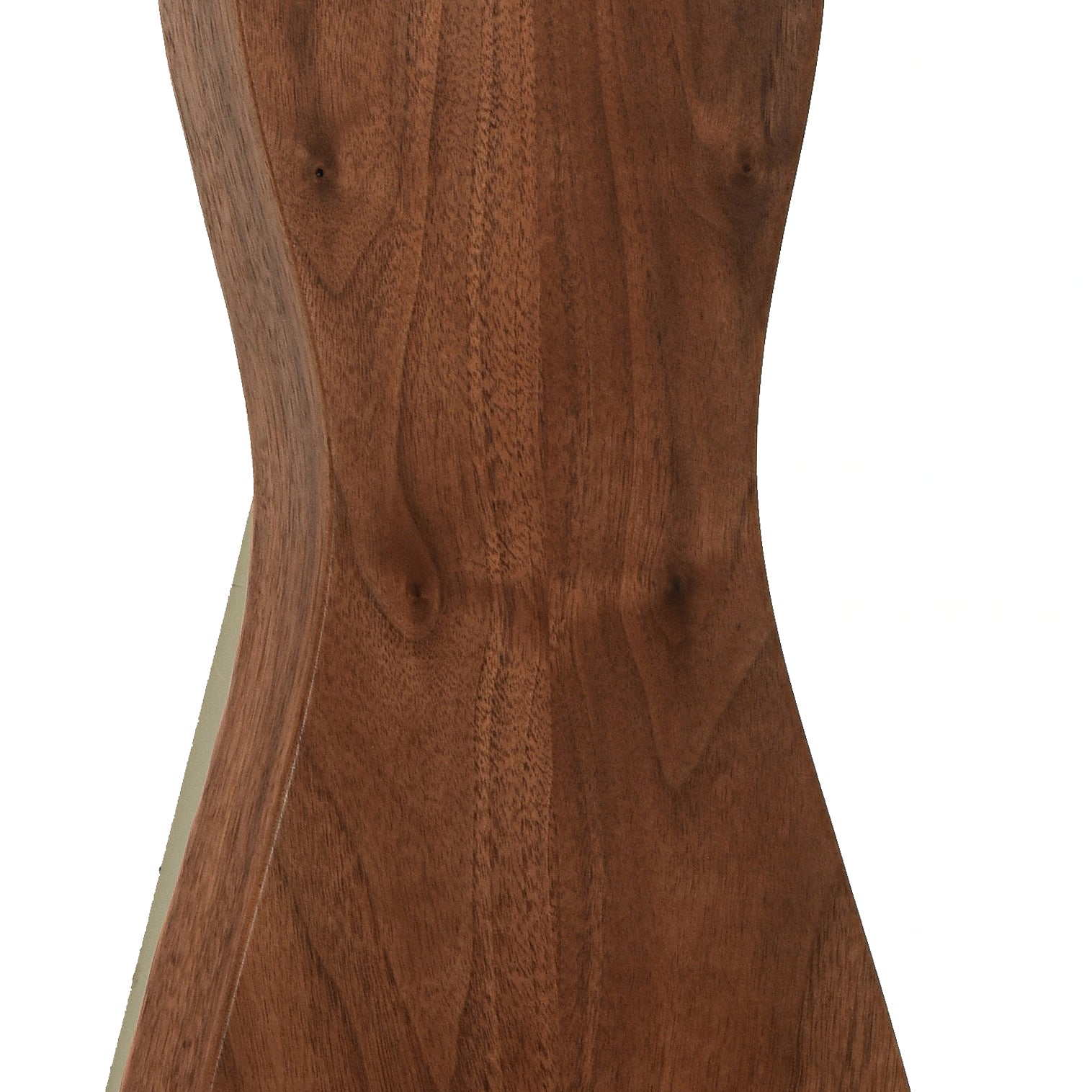 Rear waist of McSpadden Ginger 3/4 Size Walnut & Redwood Lap Dulcimer