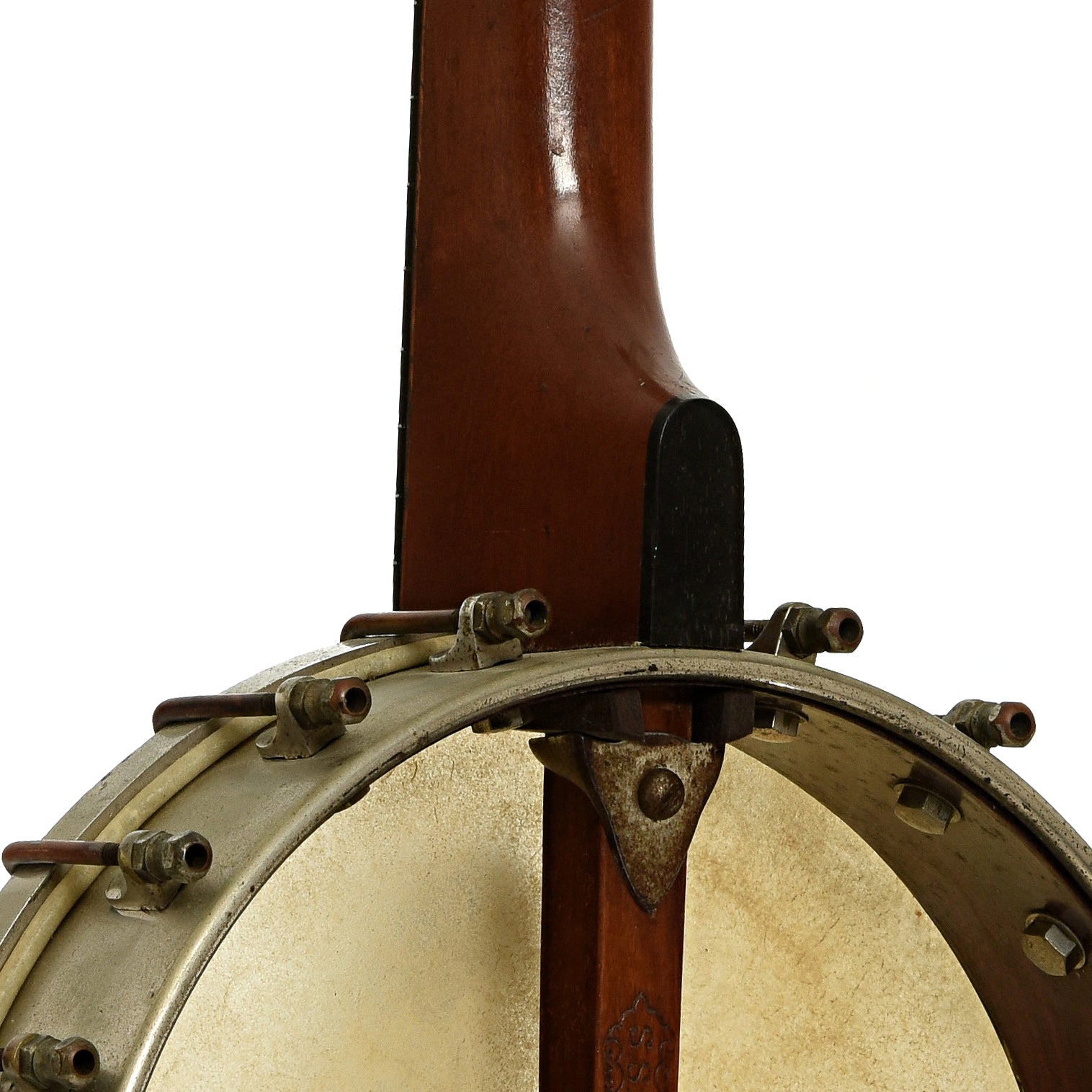 Neck joint of S.S. Stewart American Princess Openback Banjo