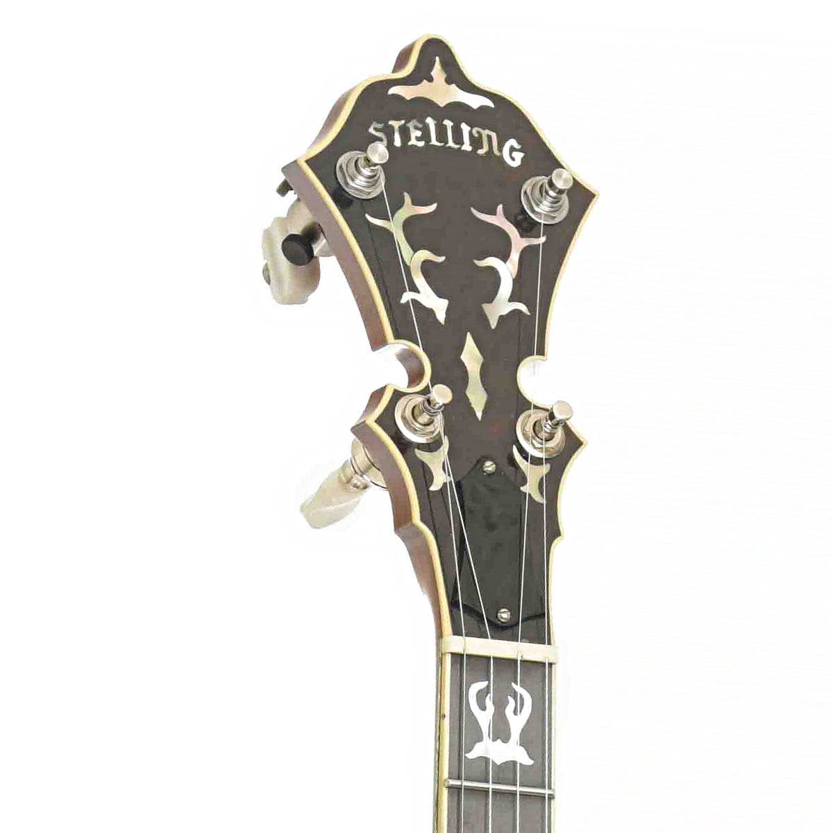 Front Headstock of Stelling Staghorn Resonator Banjo