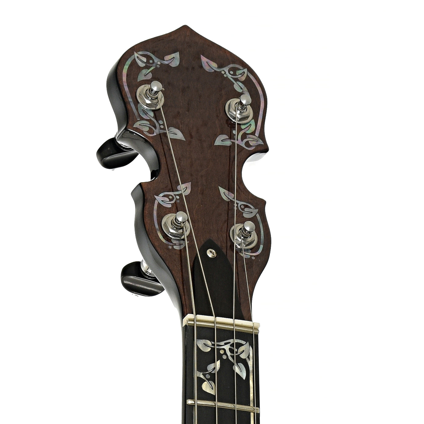 Headstock of Gold Tone Mastertone New 2025 Specs ML-1 "Missing Link" Baritone Banjo