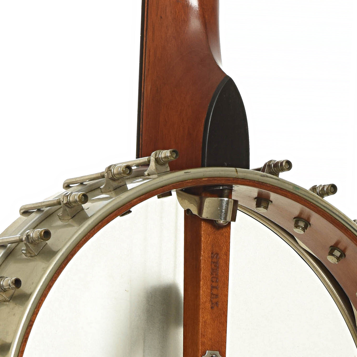 Neck joint of A.C. Fairbanks Special Electric Openback Banjo 