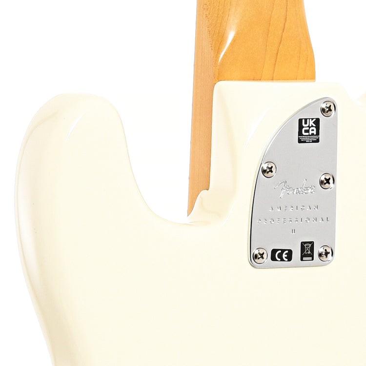 Neck joint of Fender American Professional II Precision Bass, Olympic White