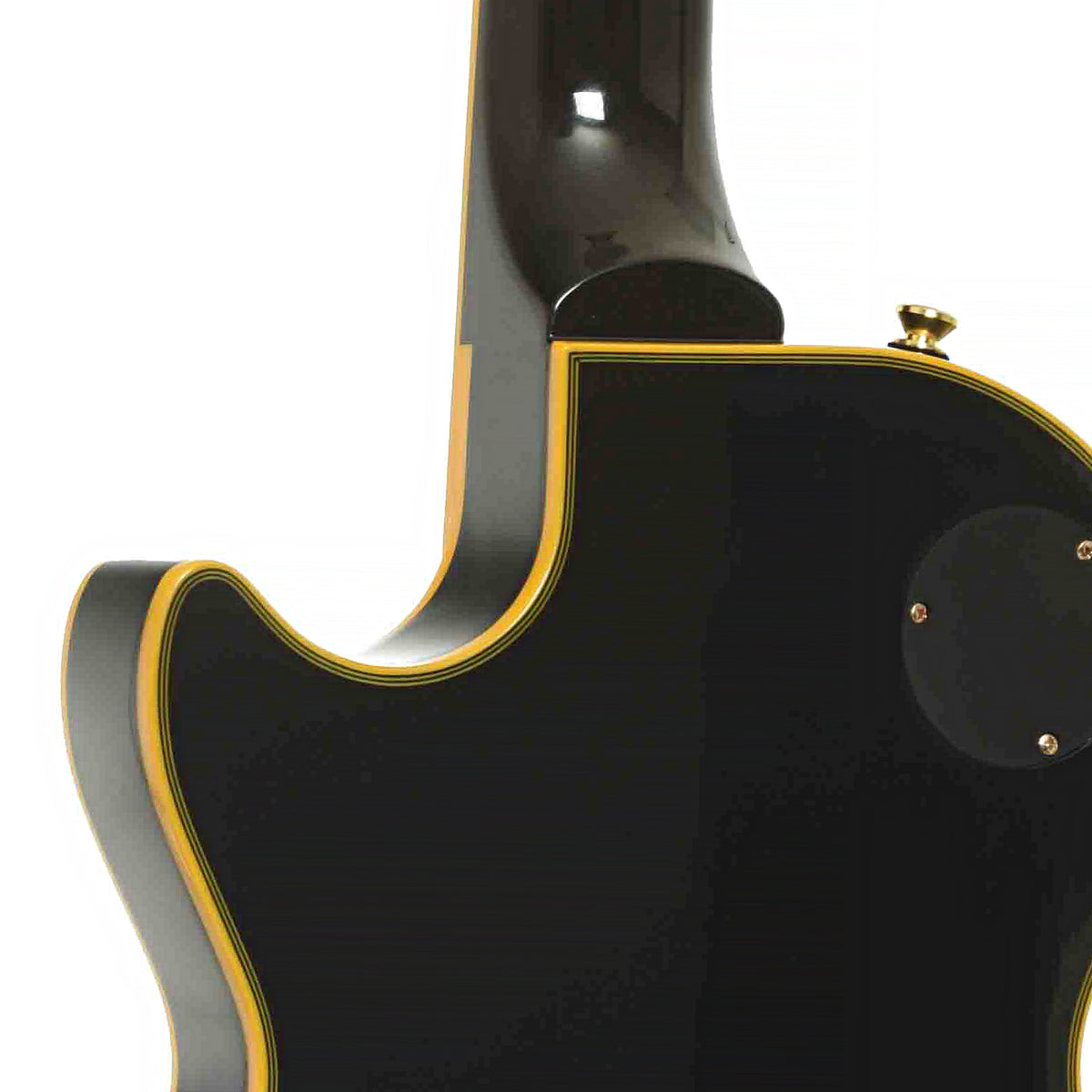 Heel of Epiphone Joe Bonamassa Black Beauty Les Paul Custom Electric Guitar