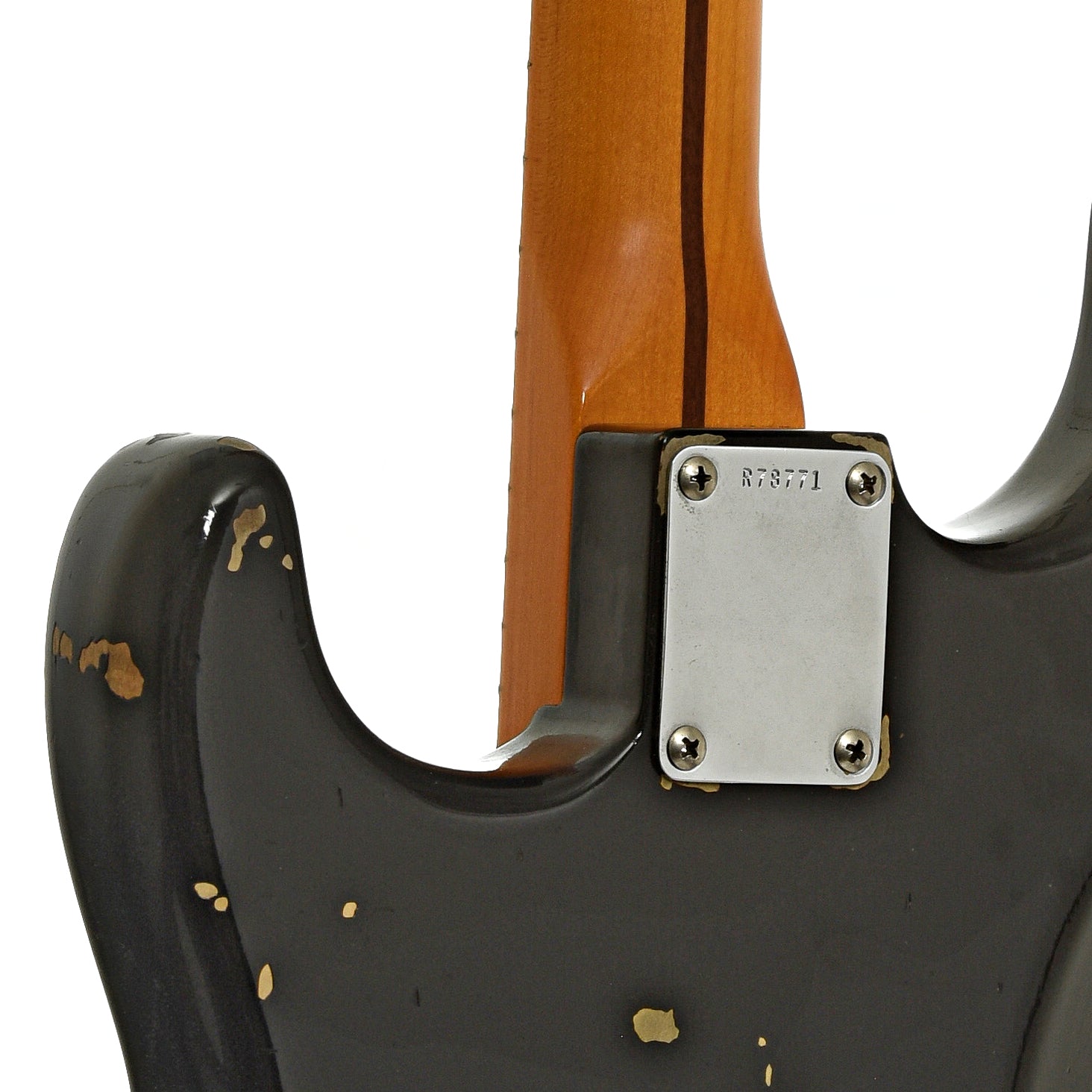 Neck joint of Fender Custom Shop David Gilmour Relic Stratocaster Electric Guitar