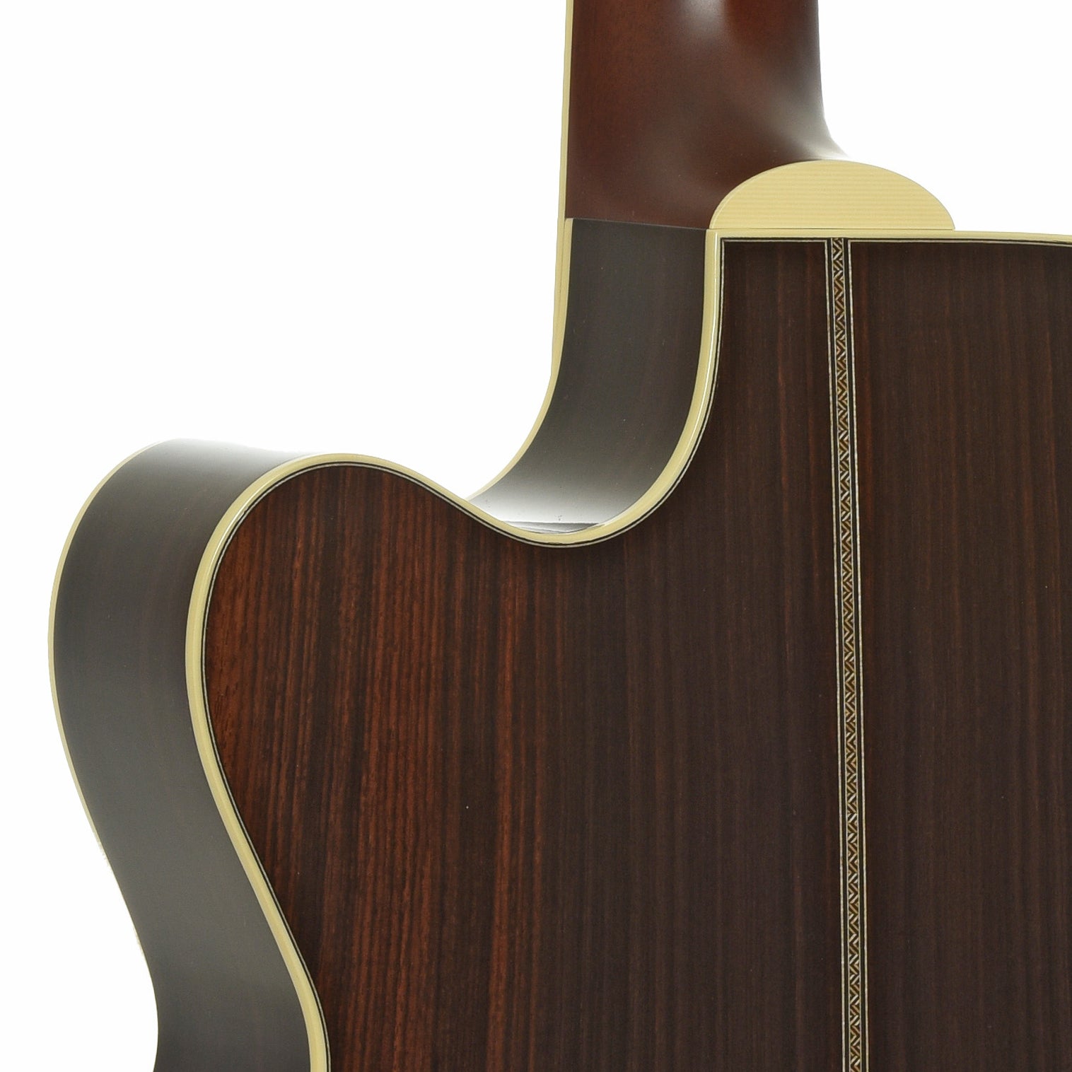 Neck joint of Santa Cruz OM Custom Cutaway Acoustic Guitar