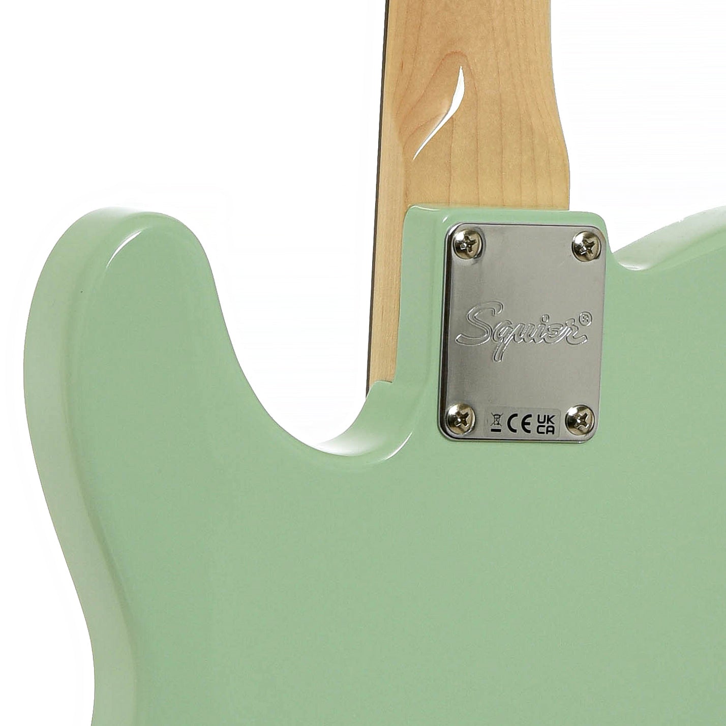 Neck joint of Fender Squier Paranormal Baritone Cabronita Telecaster Electric Guitar