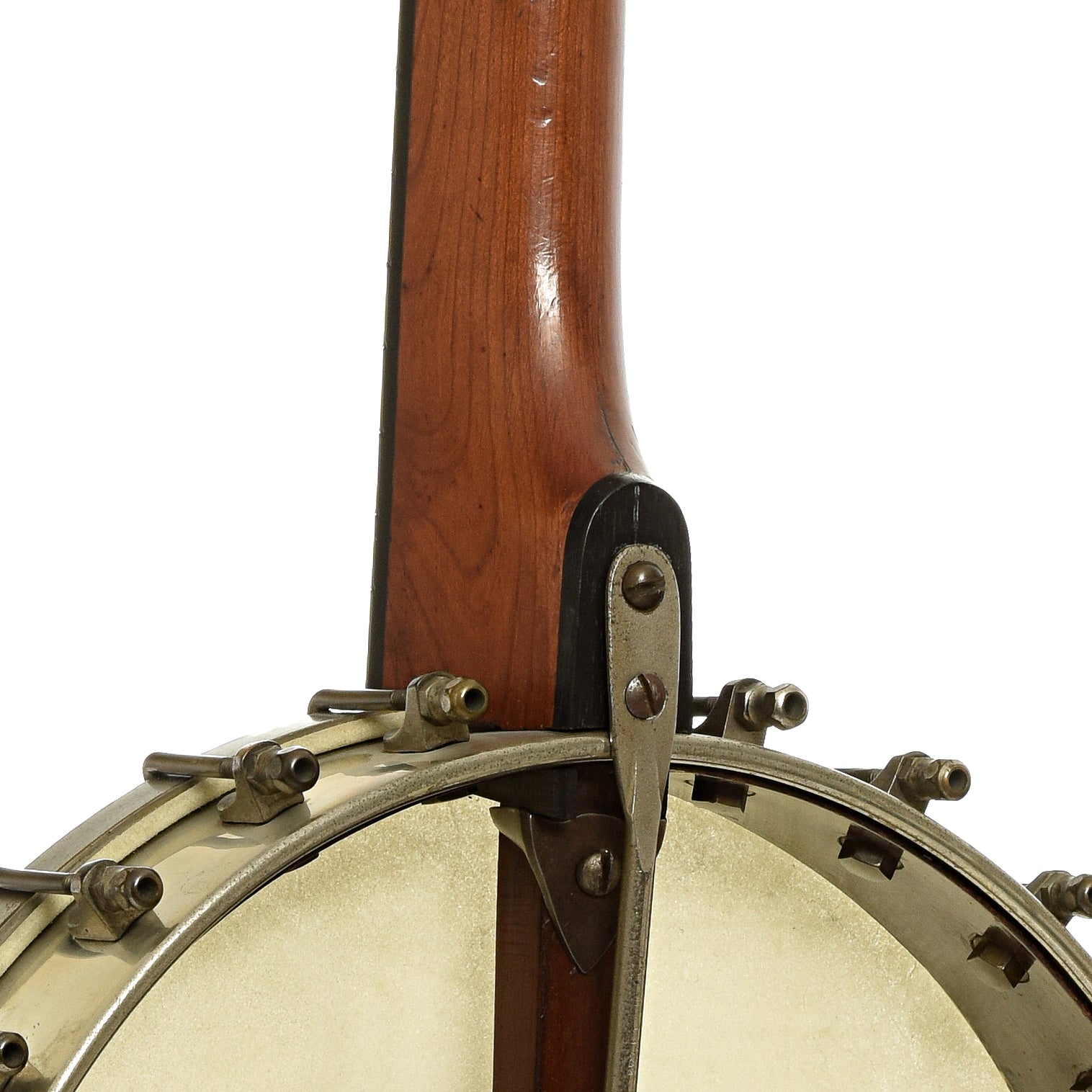 Neck joint of S.S. Stewart Champion No.1 Open Back Banjo 