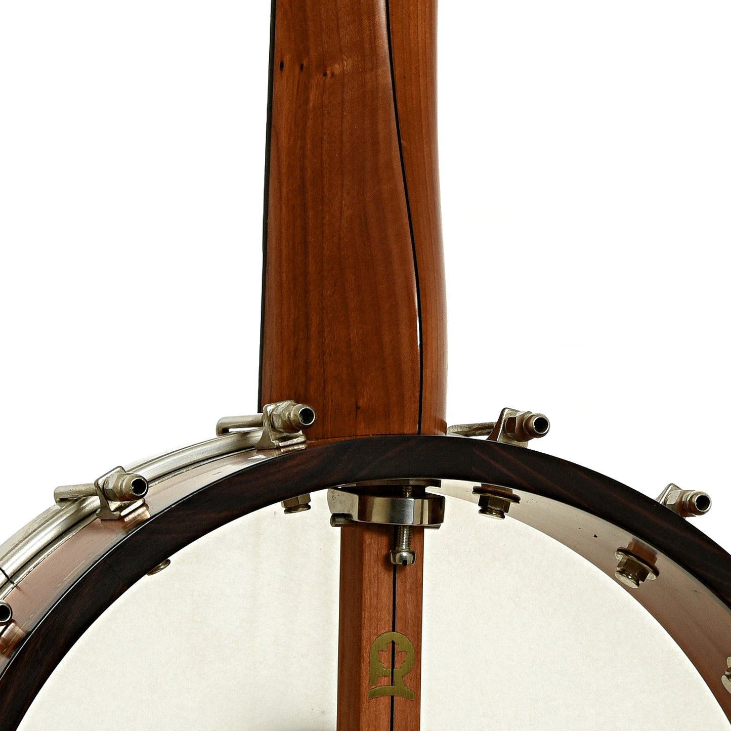 Neck joint of Rickard Little Wonder Cherry 12" Custom Open Back Banjo 