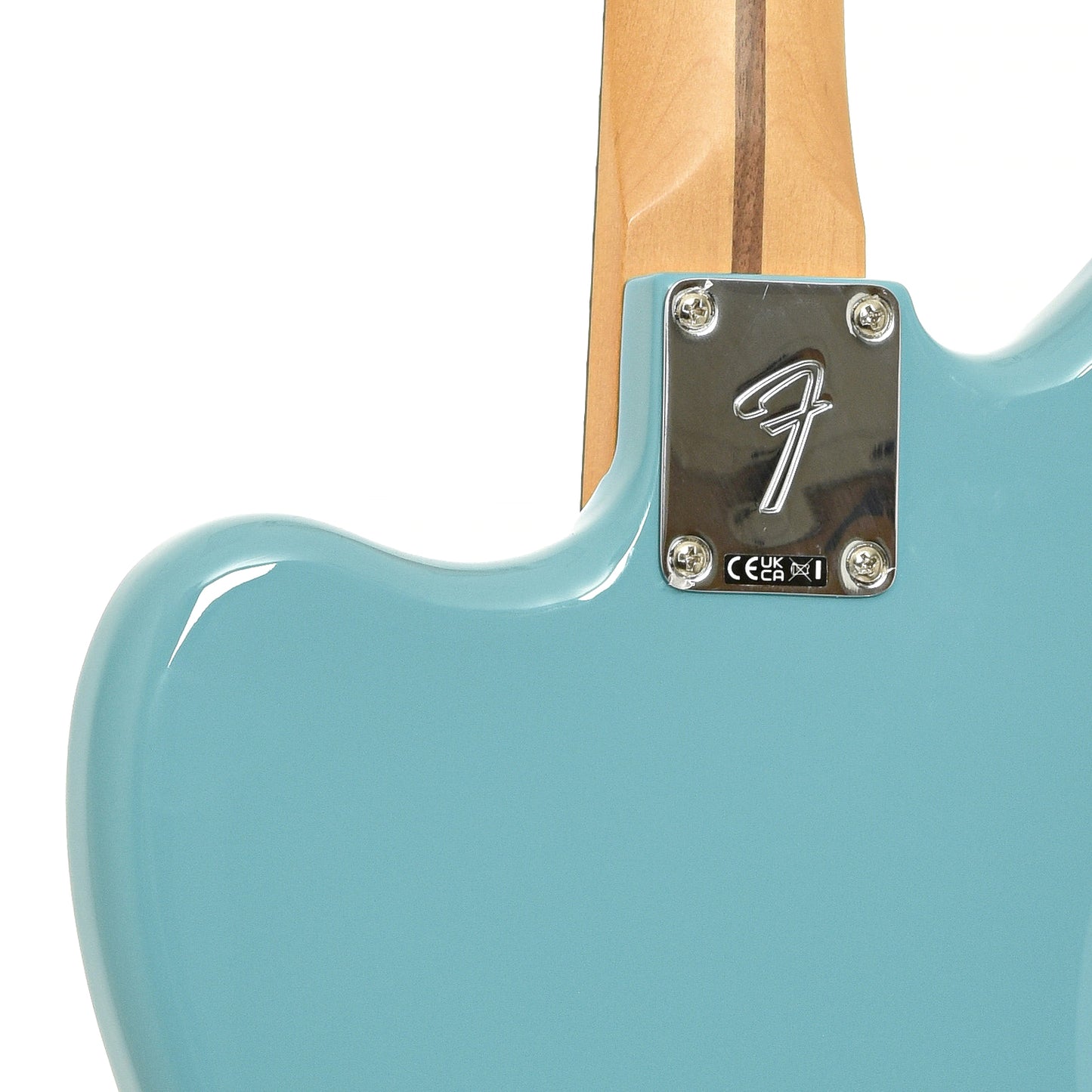 Neck joint of Fender Player II Jaguar Electric Guitar, Aquatone Blue