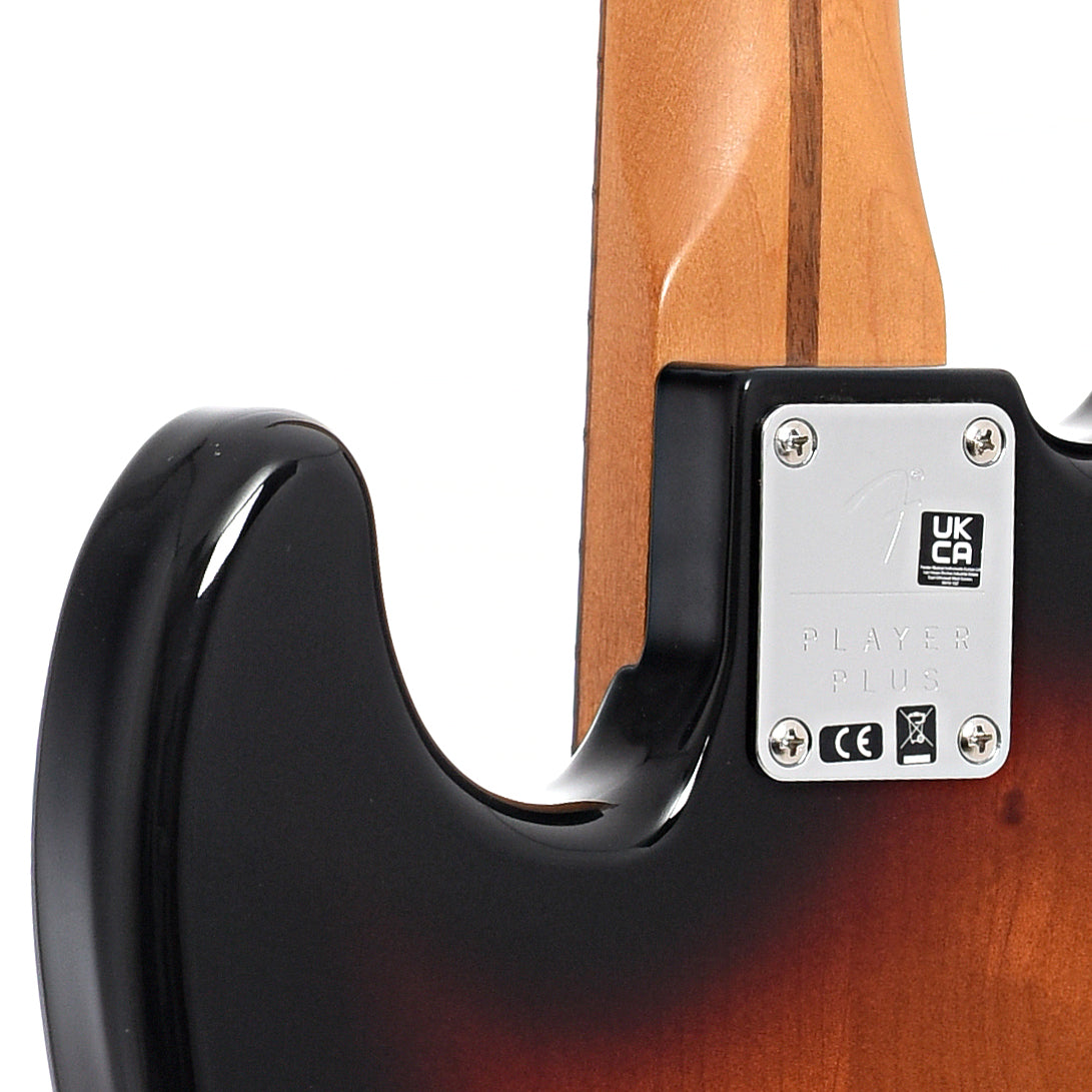 Neck joint of Fender Player Plus Jazz Bass, 3-Color Sunburst