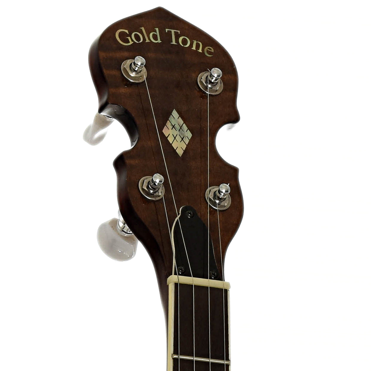 Headstock of Gold Tone BG-250F Orange Blossom Resonator Banjo