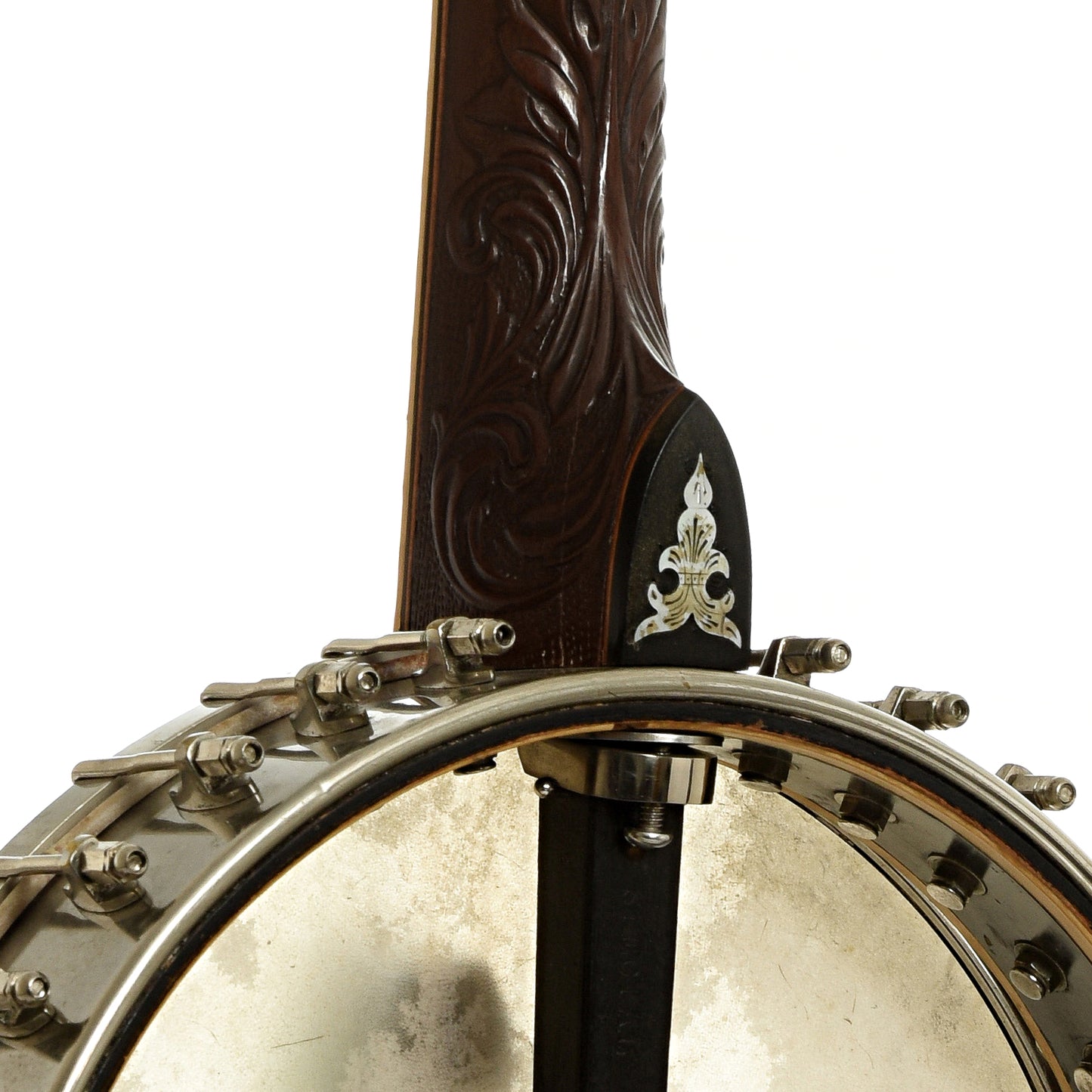 Neck joint of Fairbanks Special Electric No.5 Openback Banjo