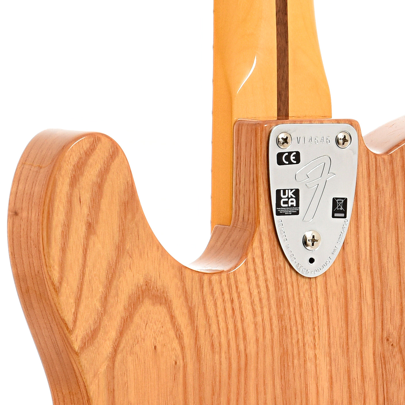 Neck joint of Fender American Vintage II 1972 Telecaster Thinline, Aged Natural