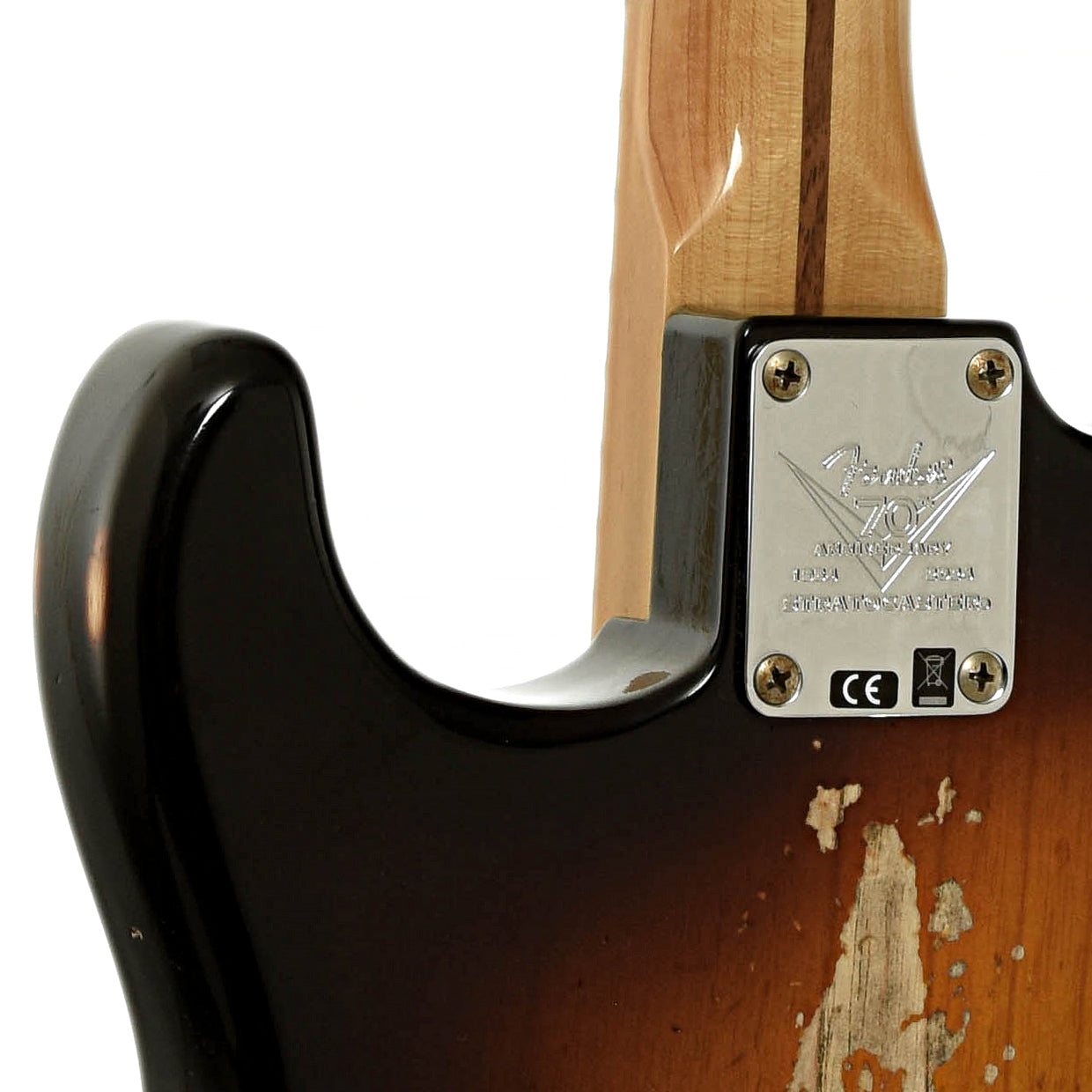 Neck joint of Fender Custom Shop  70th Anniversary Relic Stratocaster Electric Guitar