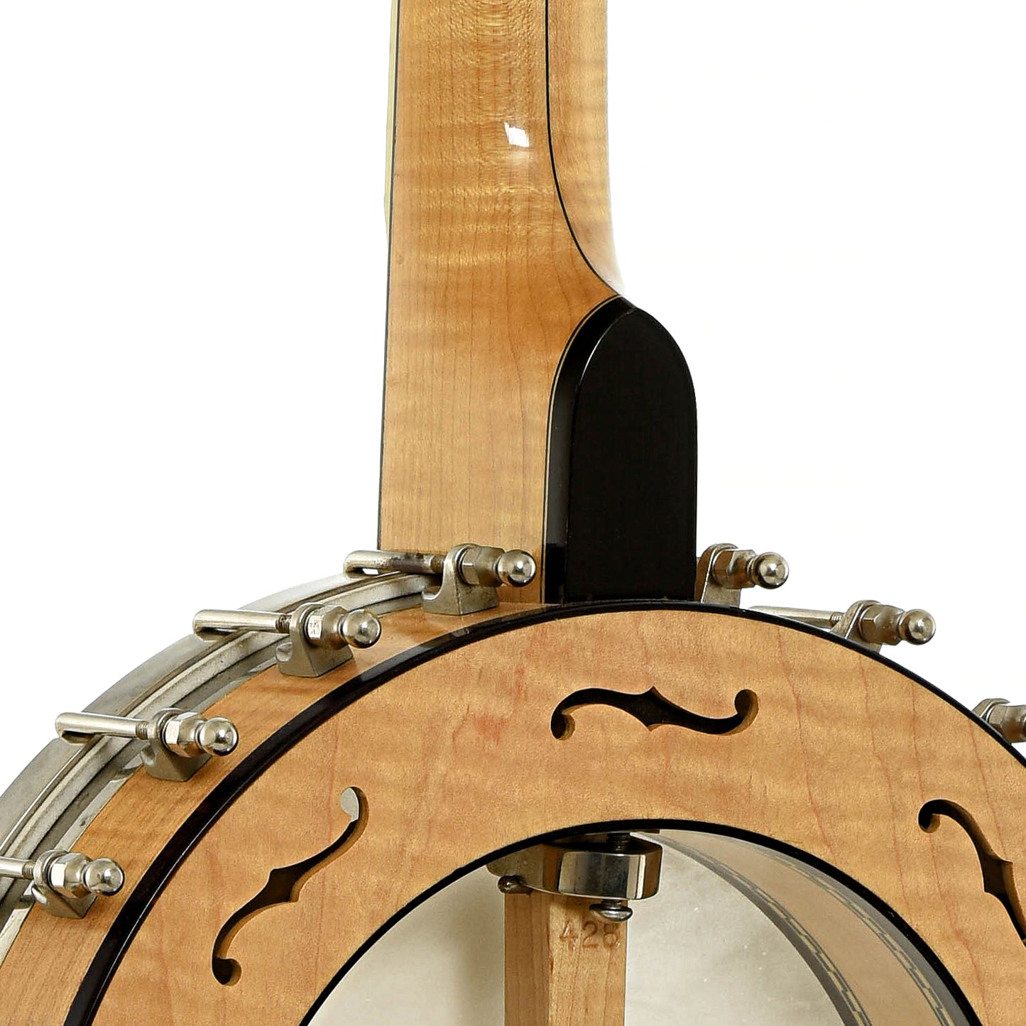 Rear neck joint of Bart Reiter Professional Custom Open Back Banjo
